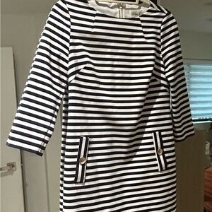 Striped Navy and White Eliza J Dress